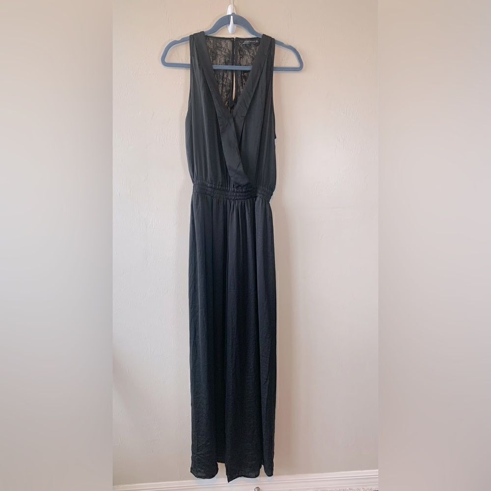 Zara black wrap bodice jumpsuit size S‎